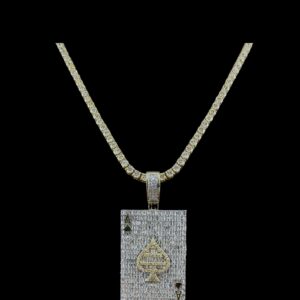 14k Gold Ace of Spades Diamond Pendant